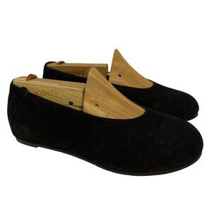 Eileen Fisher Women's Ballet Flats Wedge Black Slip On Suede Leather Size 6
